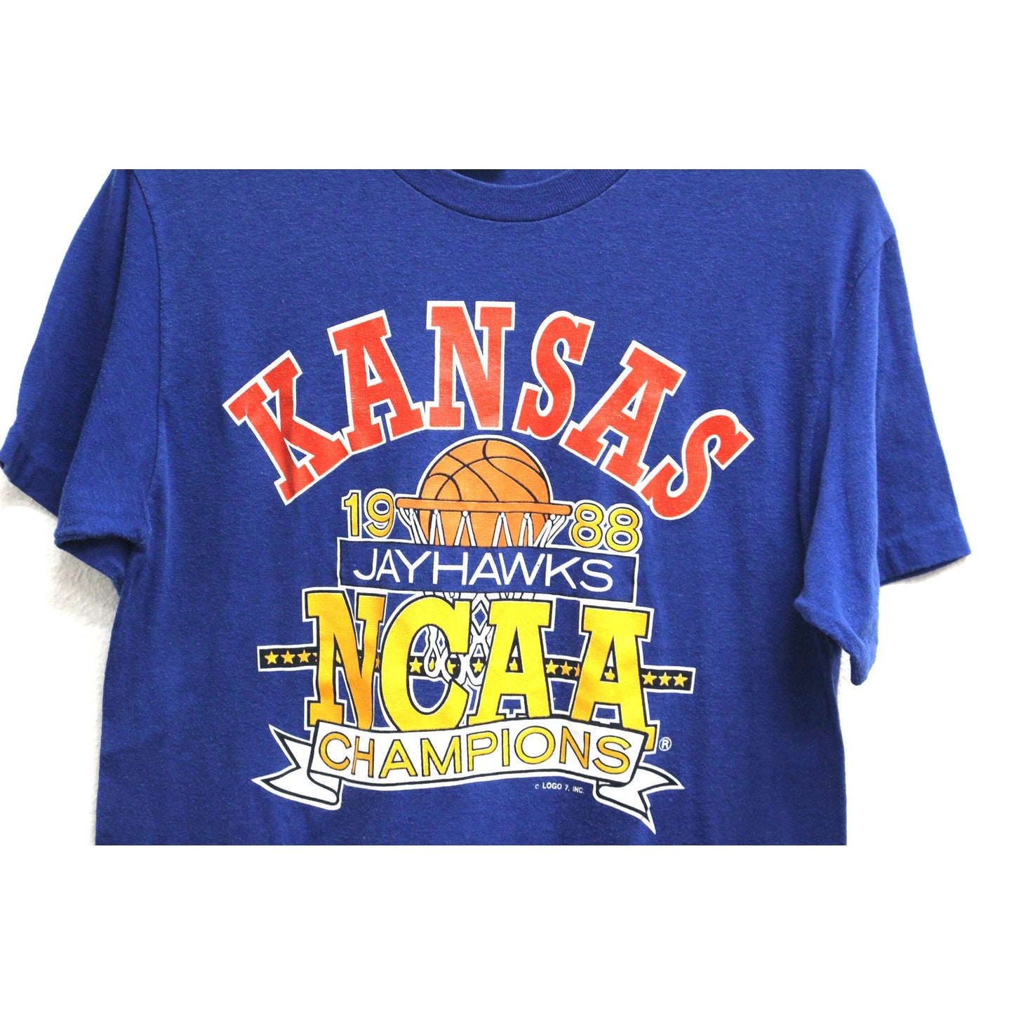 Vintage University of Kansas Jayhawks 1988 Final Four T Shirt Large