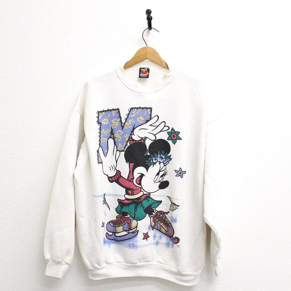 Vintage Walt Disney Ice Skating Minnie Mouse Sweatshirt XL