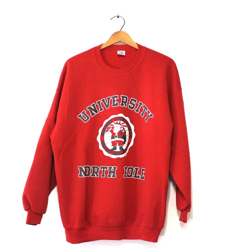 Vintage University North Pole Santa Claus Sweatshirt XXL 2X