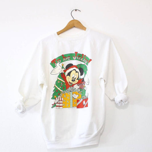 Vintage Walt Disney Mickey Minnie Santa Holiday Christmas Sweatshirt Medium