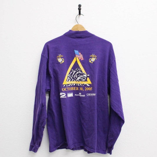 Vintage United States Marine Corps USMC Marathon Long Sleeve T Shirt XL