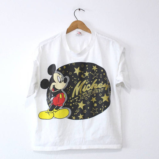 Vintage Walt Disney Mickey Mouse Crop Top T Shirt XL