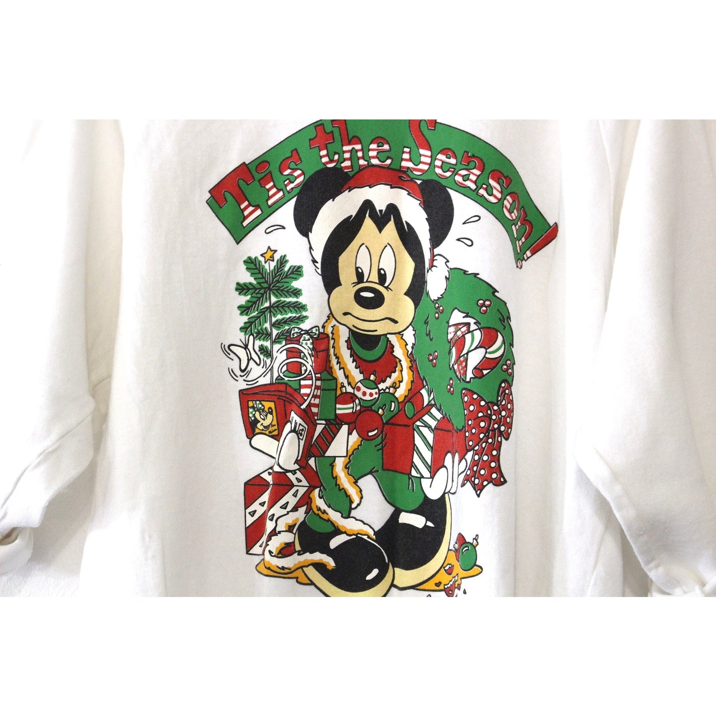 Vintage Walt Disney Mickey Minnie Santa Holiday Christmas Sweatshirt Medium