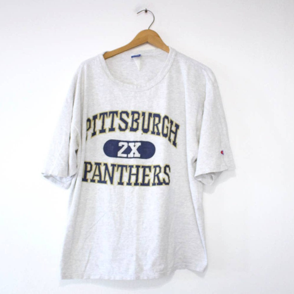 Vintage University of Pittsburgh Pitt Panthers Champion T Shirt XXL 2X