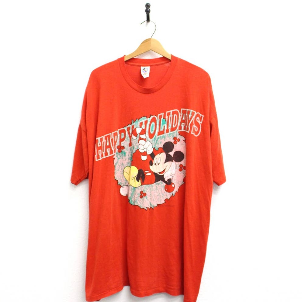 Vintage Walt Disney Mickey Holiday Christmas T Shirt 3XL