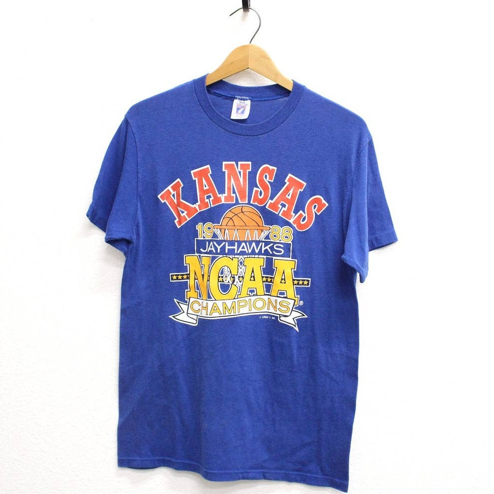 Vintage University of Kansas Jayhawks 1988 Final Four T Shirt Large