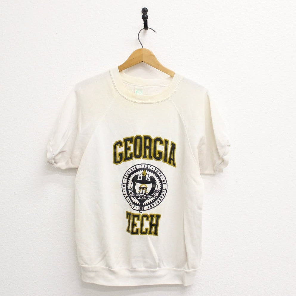 Vintage Georgia Tech Short Sleeve Sweatshirt Large