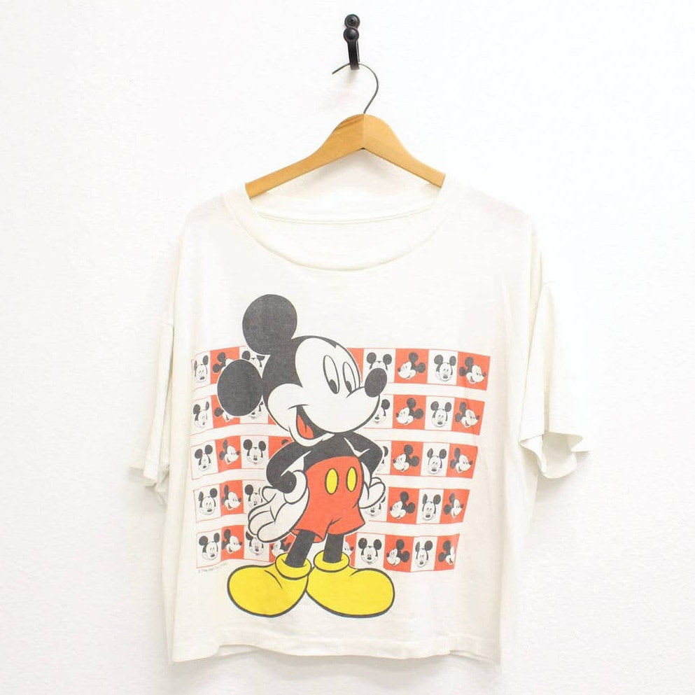 Vintage Walt Disney Mickey Mouse Crop Top T Shirt XXL 2X